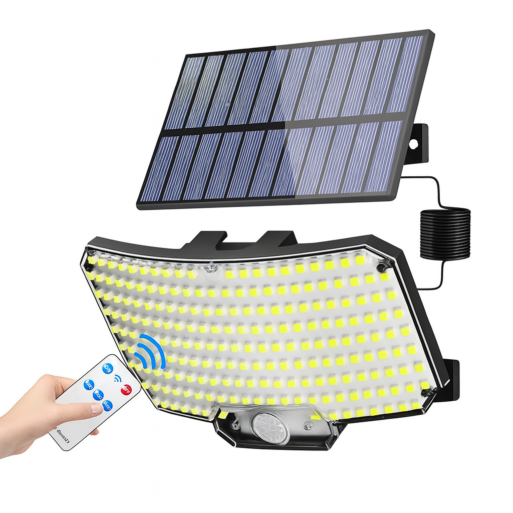 Solarbetriebene LED-Aussenleuchte mit Bewegungssensor (IP65 wasserdicht ) mit Fernbedienung