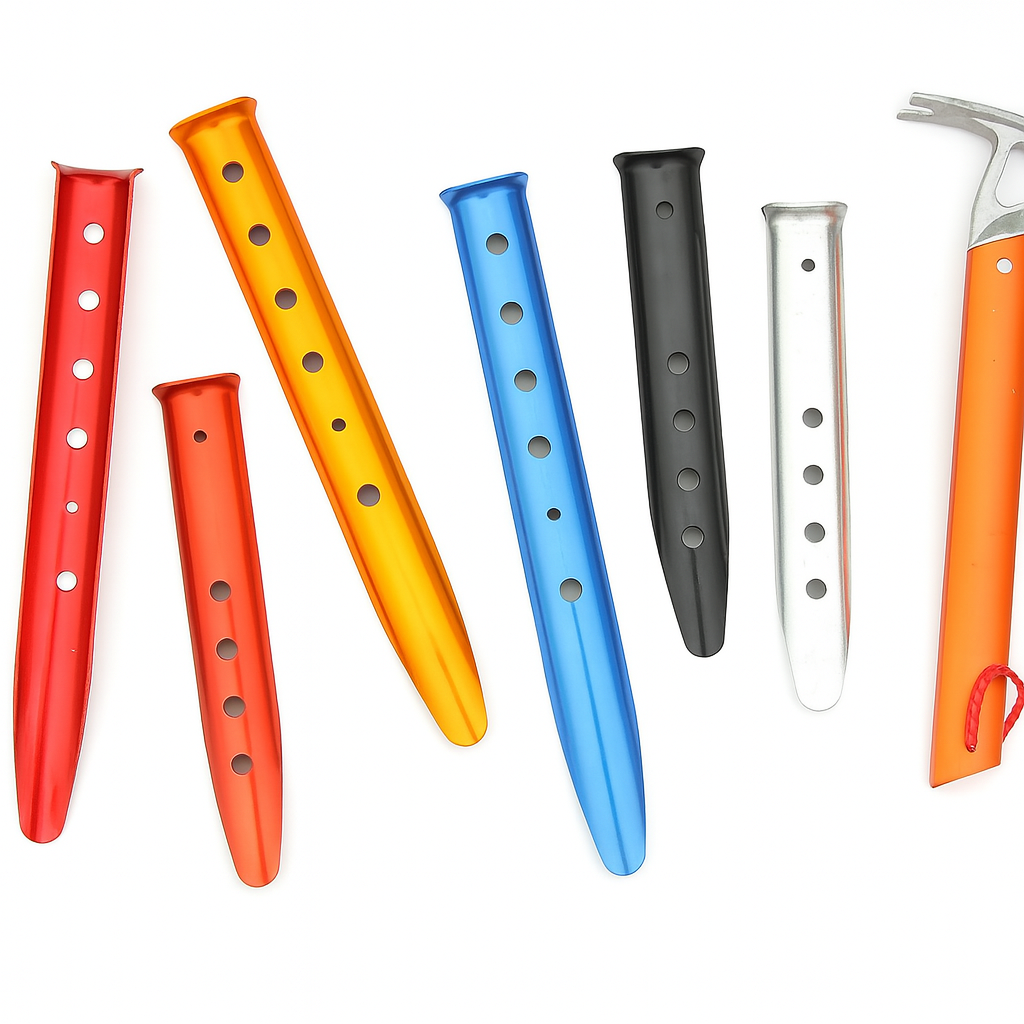 10er-Set Zeltheringe mit Ösen – 31 cm Aluminium (für weiche Böden)