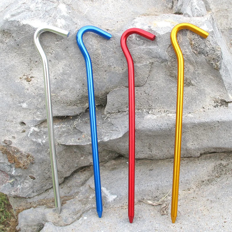 10er-Set Aluminium-Zeltheringe mit Haken – 18 cm