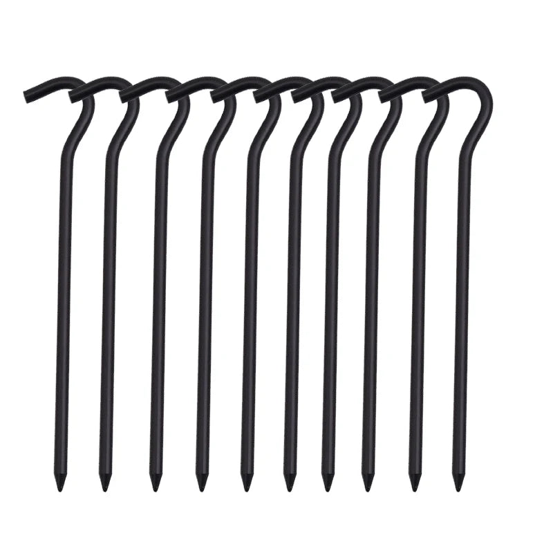 10er-Set Aluminium-Zeltheringe mit Haken – 18 cm