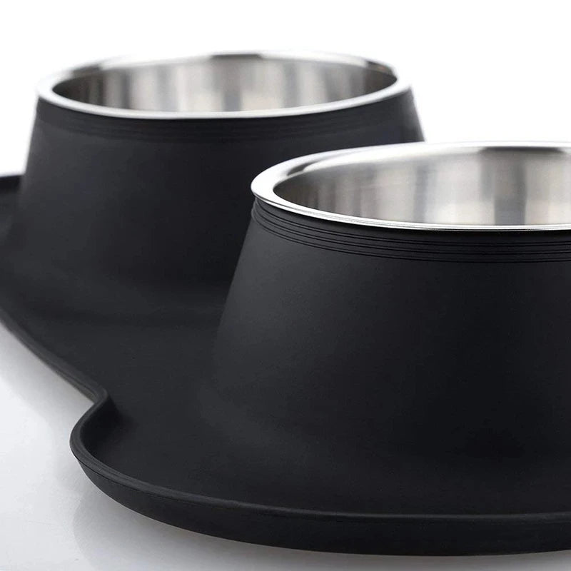 Anti-Rutsch Silkonmatte mit 2 Edelstahlnäpfen (verschiedene Grössen)