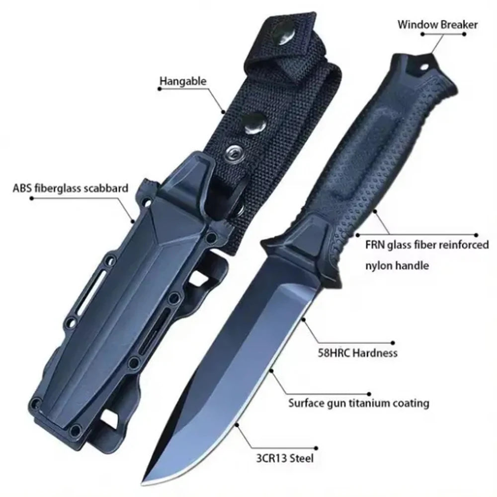 Outdoor Survival Messer – 9,8 cm D2-Klinge | Taktisches Campingmesser
