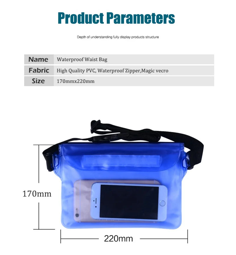 MOONBIFFY Wasserdichte Hüfttasche – 3-Schicht Dry Bag für Handy & Wertsachen (bis 10 m Tiefe)