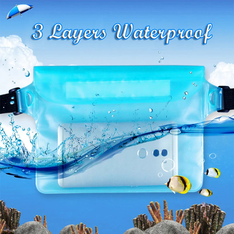 MOONBIFFY Wasserdichte Hüfttasche – 3-Schicht Dry Bag für Handy & Wertsachen (bis 10 m Tiefe)