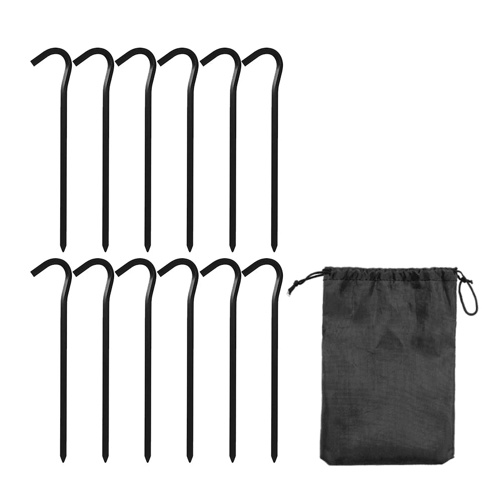 12Pcs Tent Stakes 18cm Garden Stakes Aluminum Alloy Metal Tent Spikes Outdoor Tent Nails for Outdoor Camping Canopy