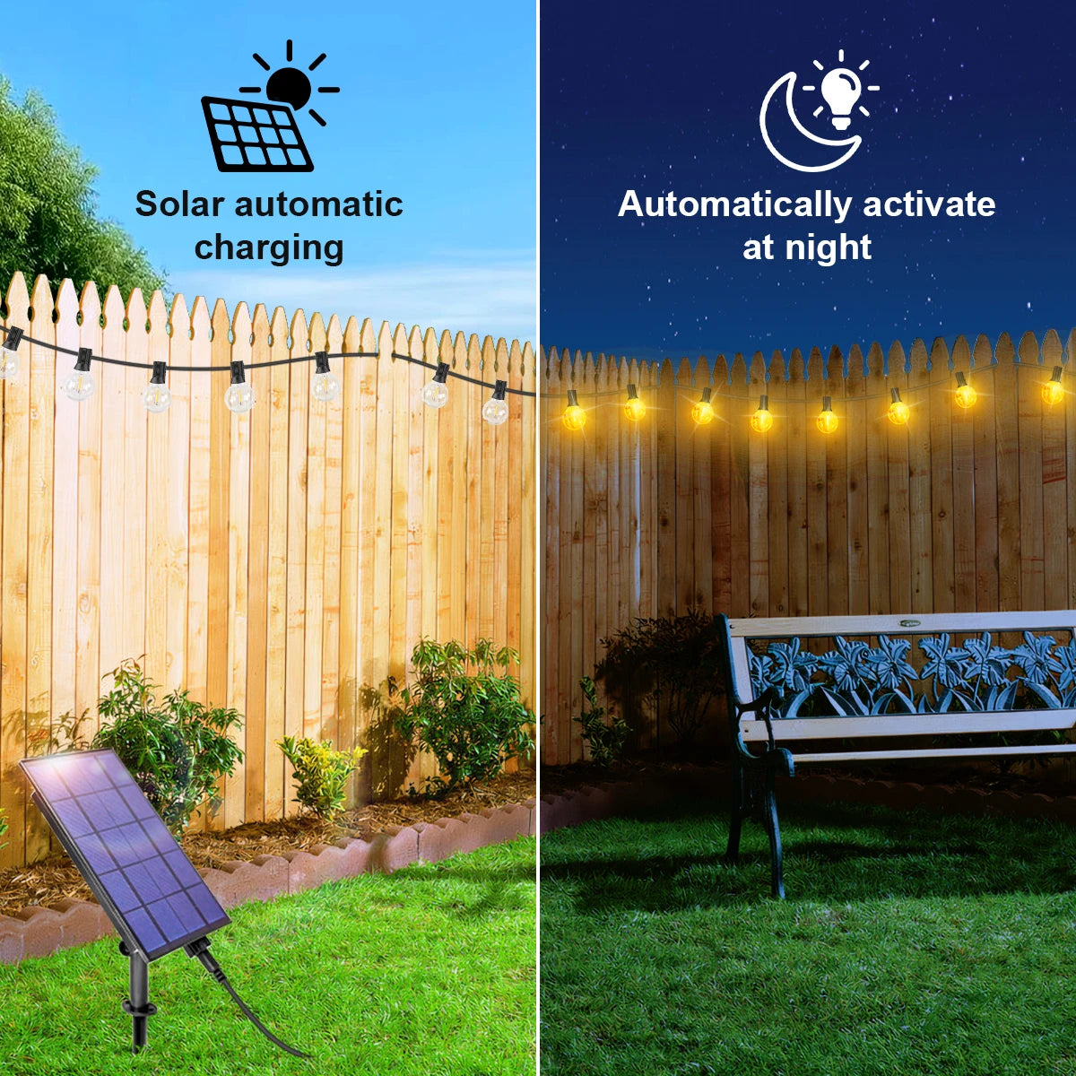 Aiopp Solar-LED Leuchte – Dimmbar, Modern & Wetterfest für Garten & Balkon