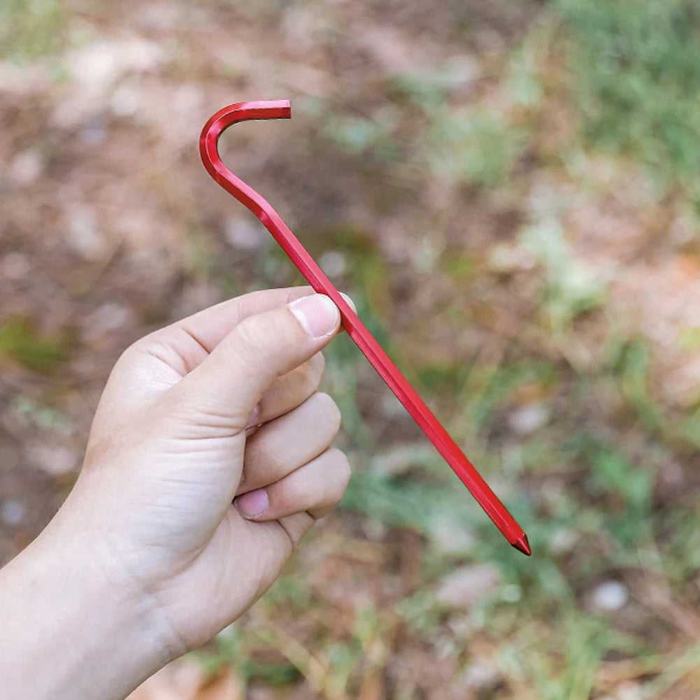 12Pcs Tent Stakes 18cm Garden Stakes Aluminum Alloy Metal Tent Spikes Outdoor Tent Nails for Outdoor Camping Canopy