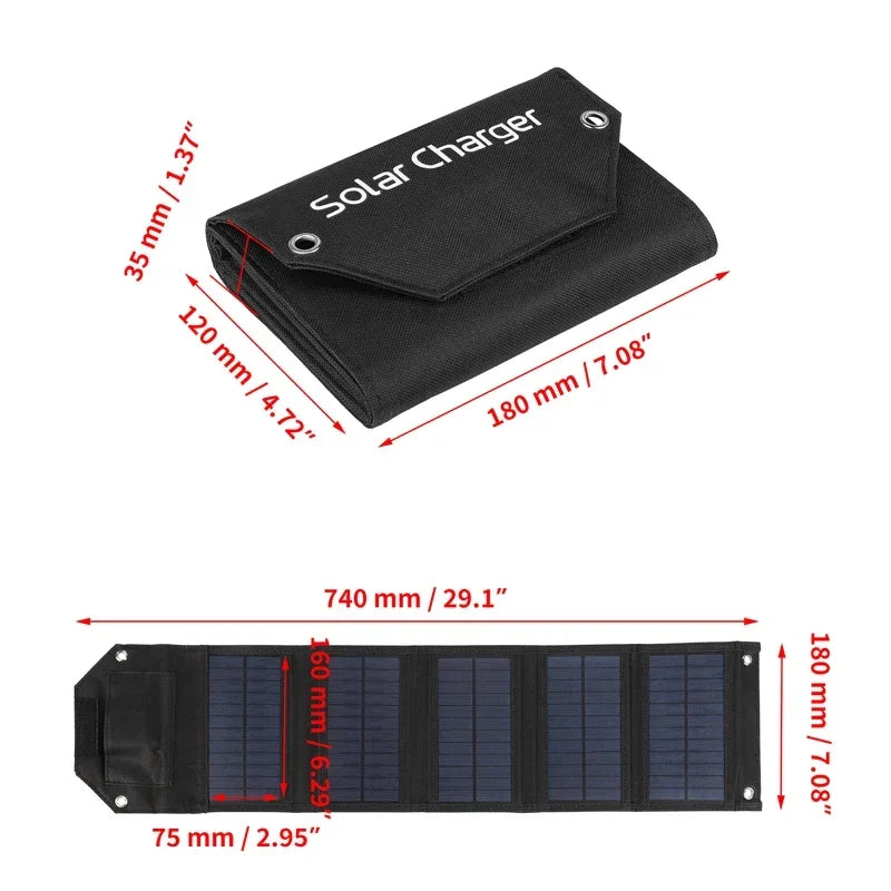 Faltbares Solar Panel 60W/80W/100W – USB Ladegerät für Camping & Outdoor