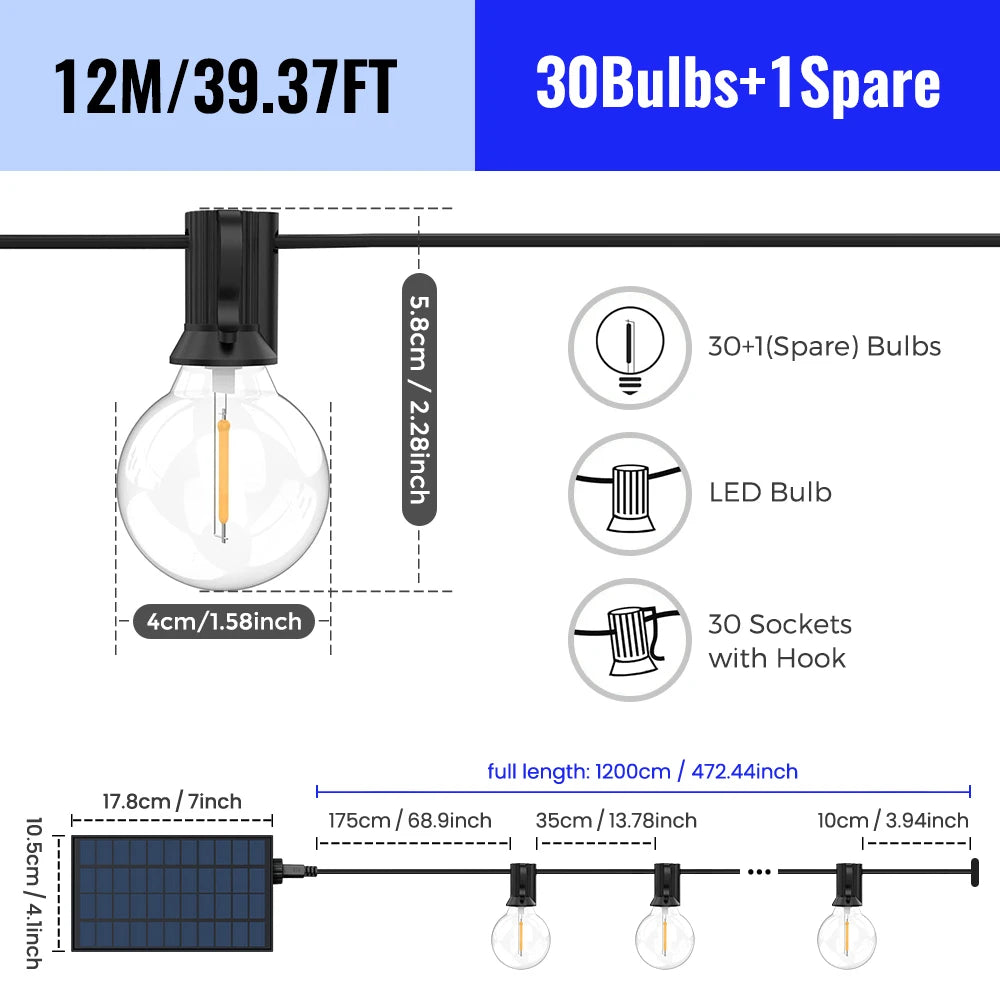 Aiopp Solar-LED Leuchte – Dimmbar, Modern & Wetterfest für Garten & Balkon