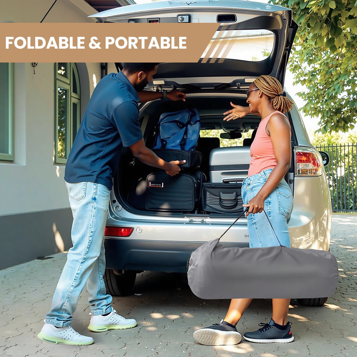 Faltbares Campingbett mit Polsterung
