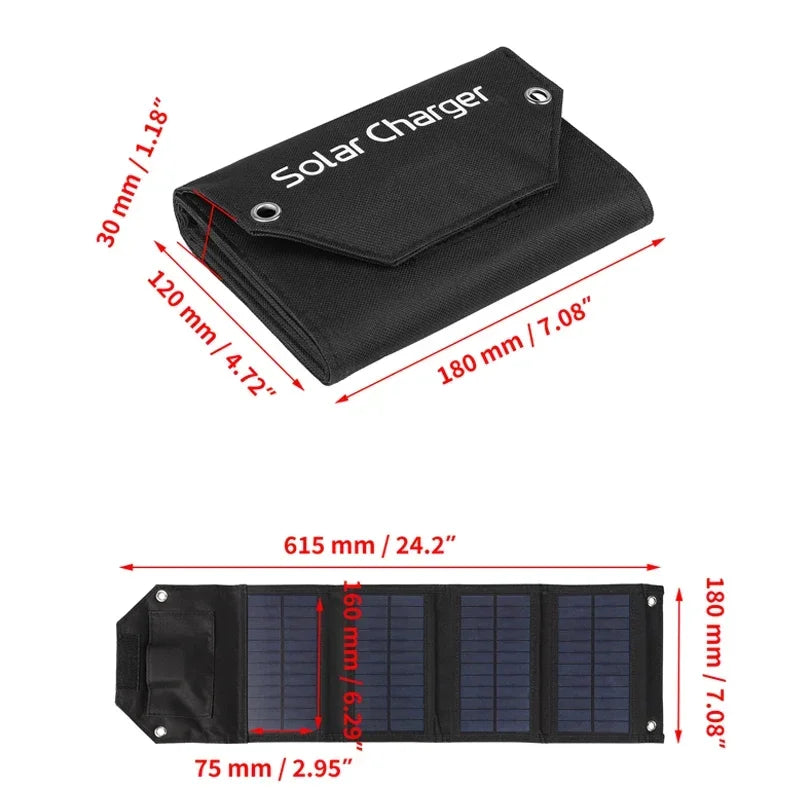 Faltbares Solar Panel 60W/80W/100W – USB Ladegerät für Camping & Outdoor