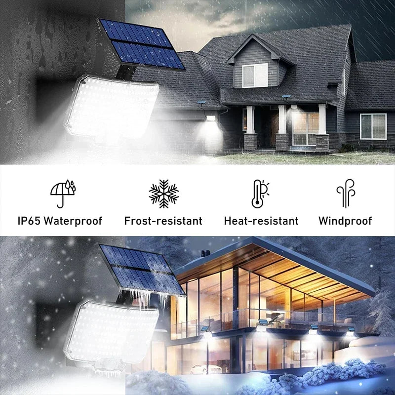 Solarbetriebene LED-Aussenleuchte mit Bewegungssensor (IP65 wasserdicht ) mit Fernbedienung