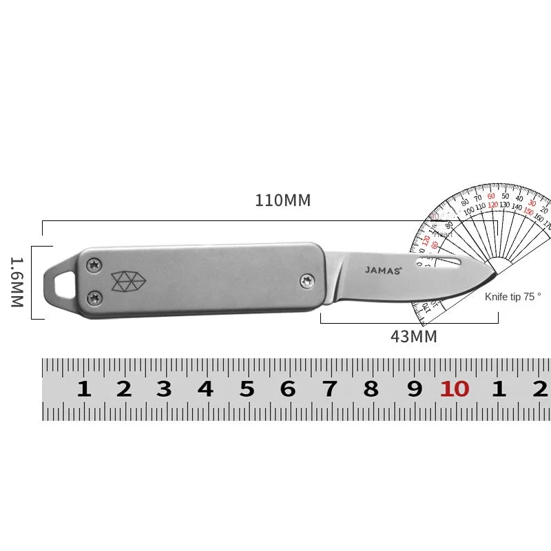Mini-Klappmesser aus Edelstahl – Schlüsselanhänger-Format mit 4 cm Klinge