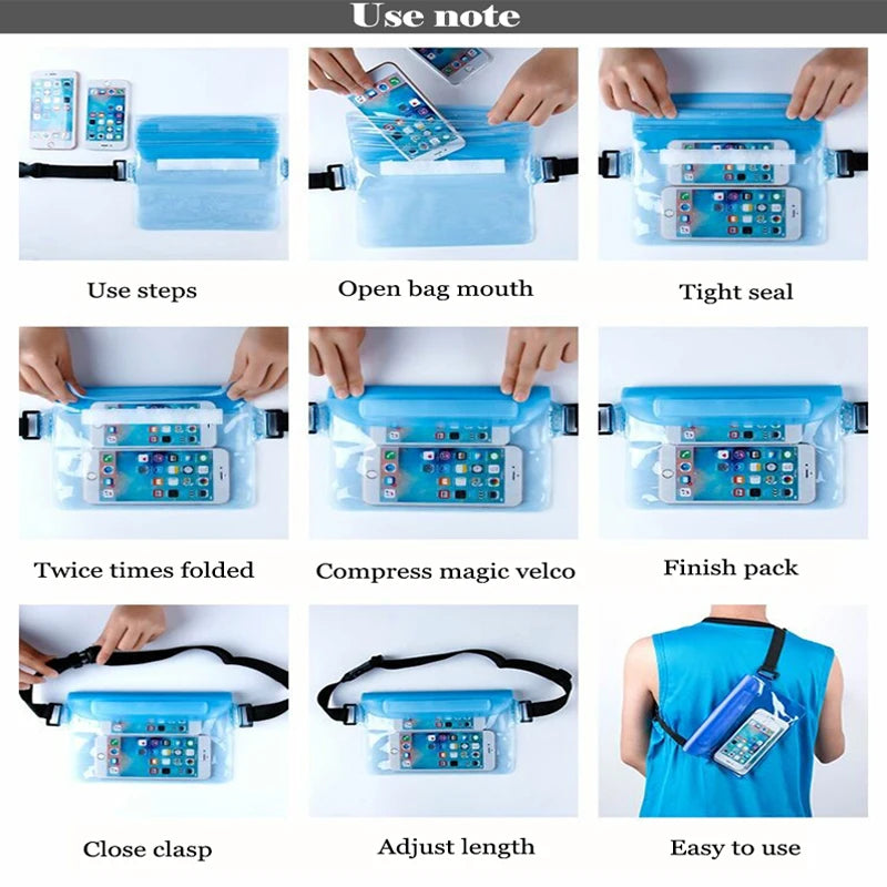 MOONBIFFY Wasserdichte Hüfttasche – 3-Schicht Dry Bag für Handy & Wertsachen (bis 10 m Tiefe)
