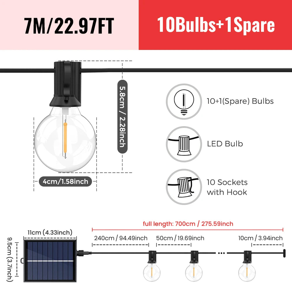 Aiopp Solar-LED Leuchte – Dimmbar, Modern & Wetterfest für Garten & Balkon