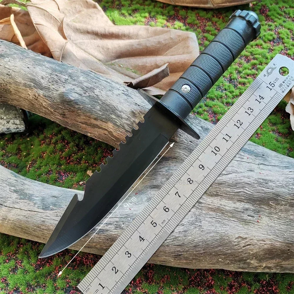 Outdoor Straight Knife - Tactical Survival Tool Self-Defense Hunting Camping Bushcraft Fixed Blade Knife