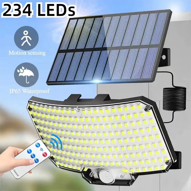 Solarbetriebene LED-Aussenleuchte mit Bewegungssensor (IP65 wasserdicht ) mit Fernbedienung