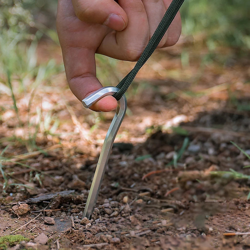 12Pcs Tent Stakes 18cm Garden Stakes Aluminum Alloy Metal Tent Spikes Outdoor Tent Nails for Outdoor Camping Canopy