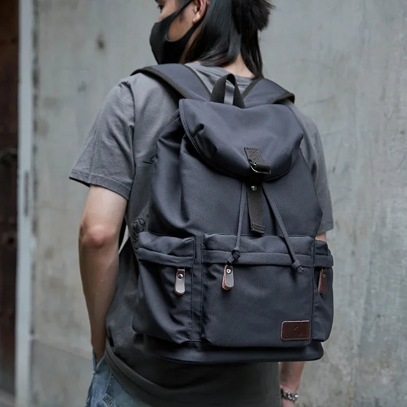 Men Vintage Canvas Large Capacity 15.6inch Laptop Casual Bag For Commuter Travel Premium Durable Unsex Mochila