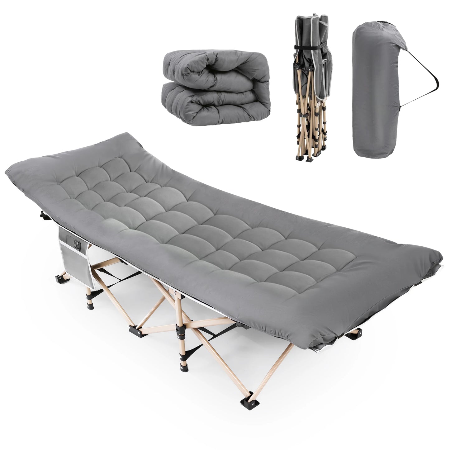 Faltbares Campingbett mit Polsterung