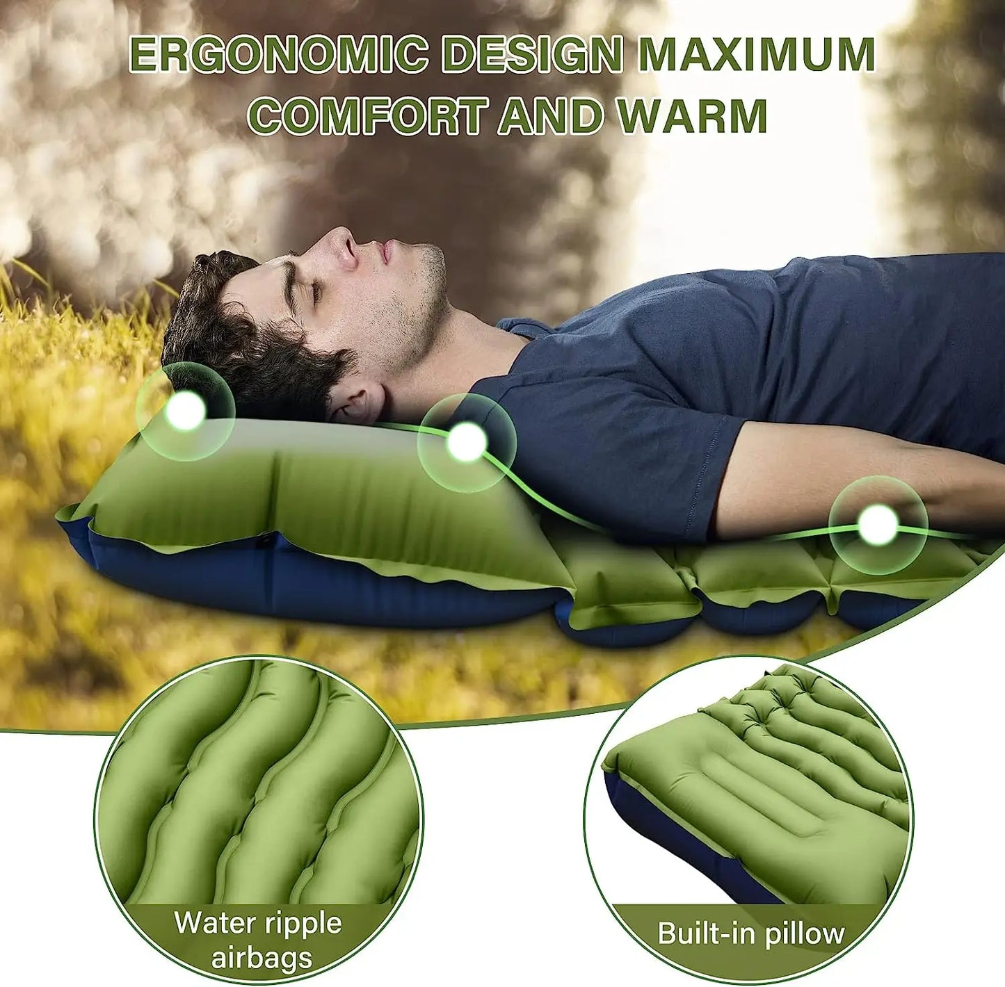 Selbstaufblasende Isomatte mit integrierter Pumpe – Ultraleicht & Wasserdicht