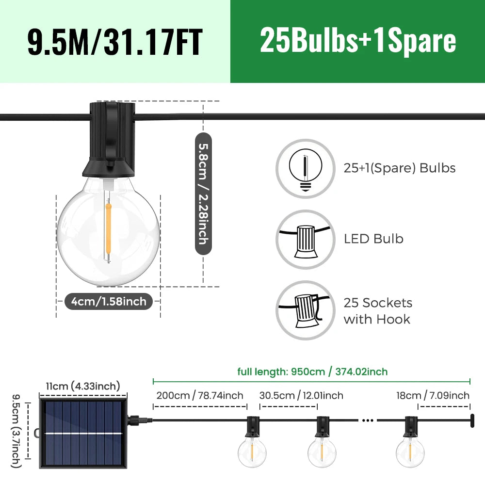 Aiopp Solar-LED Leuchte – Dimmbar, Modern & Wetterfest für Garten & Balkon