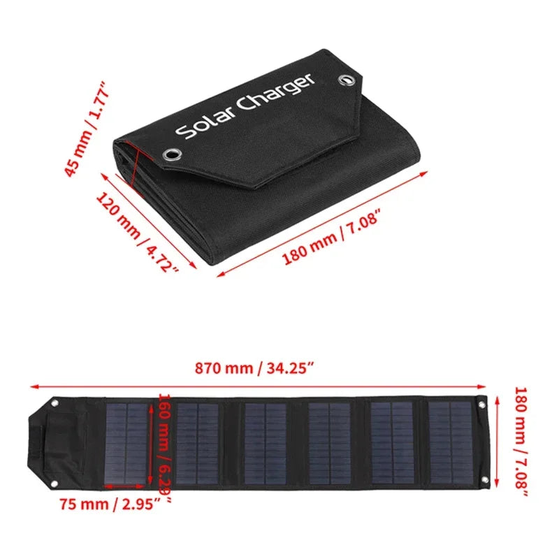 Faltbares Solar Panel 60W/80W/100W – USB Ladegerät für Camping & Outdoor