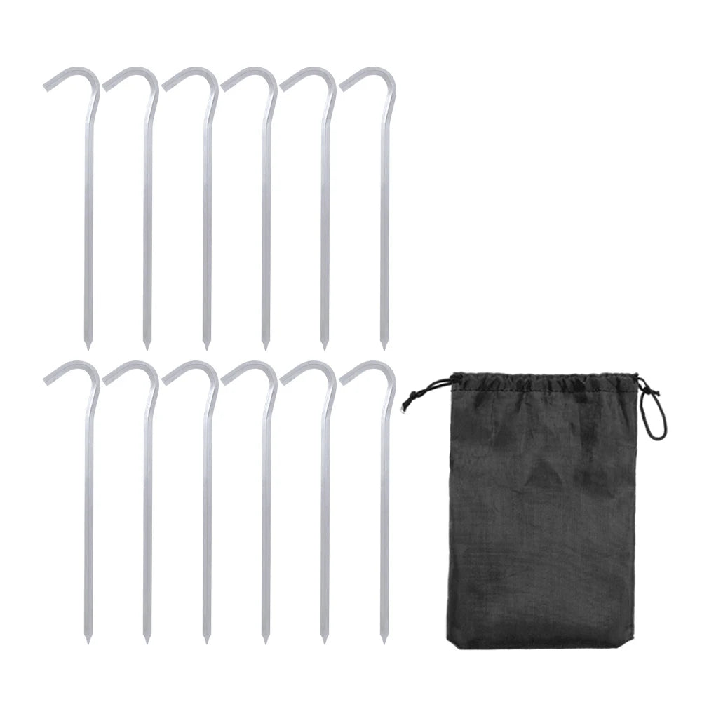 12Pcs Tent Stakes 18cm Garden Stakes Aluminum Alloy Metal Tent Spikes Outdoor Tent Nails for Outdoor Camping Canopy