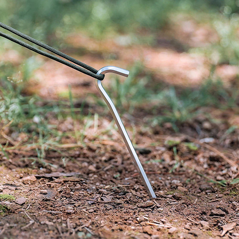 12Pcs Tent Stakes 18cm Garden Stakes Aluminum Alloy Metal Tent Spikes Outdoor Tent Nails for Outdoor Camping Canopy