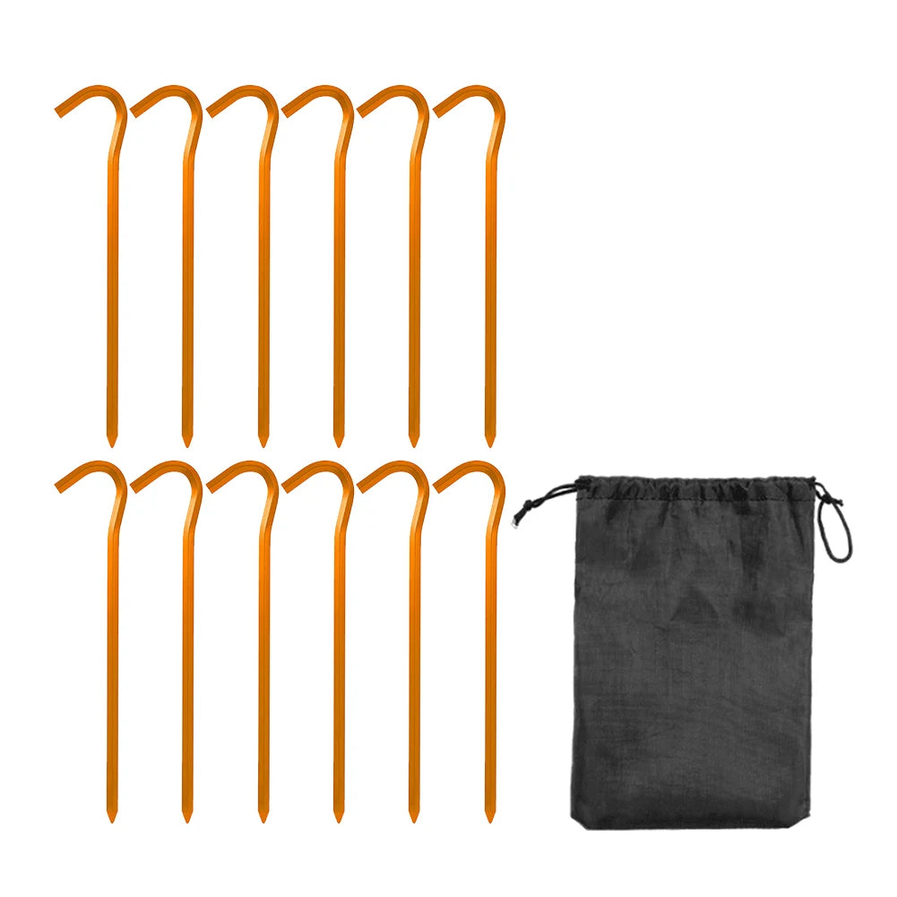 12Pcs Tent Stakes 18cm Garden Stakes Aluminum Alloy Metal Tent Spikes Outdoor Tent Nails for Outdoor Camping Canopy