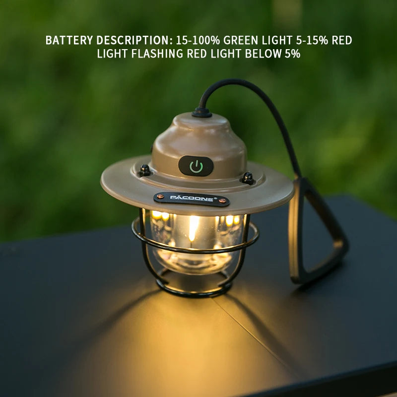 PACOONE Retro Portable Camping Lantern