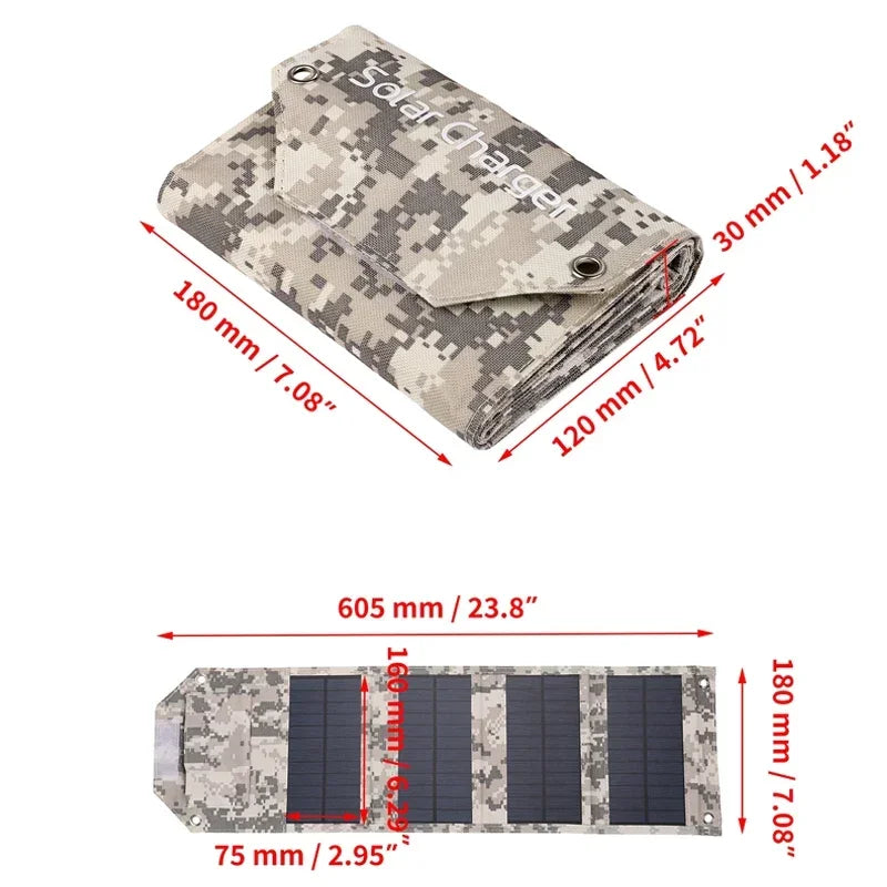 Faltbares Solar Panel 60W/80W/100W – USB Ladegerät für Camping & Outdoor
