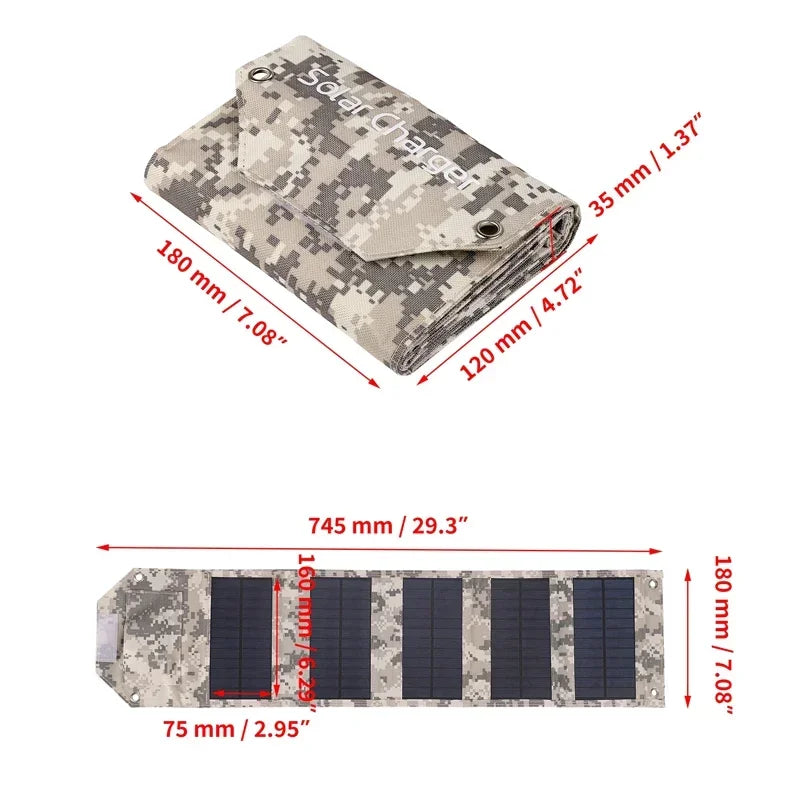 Faltbares Solar Panel 60W/80W/100W – USB Ladegerät für Camping & Outdoor