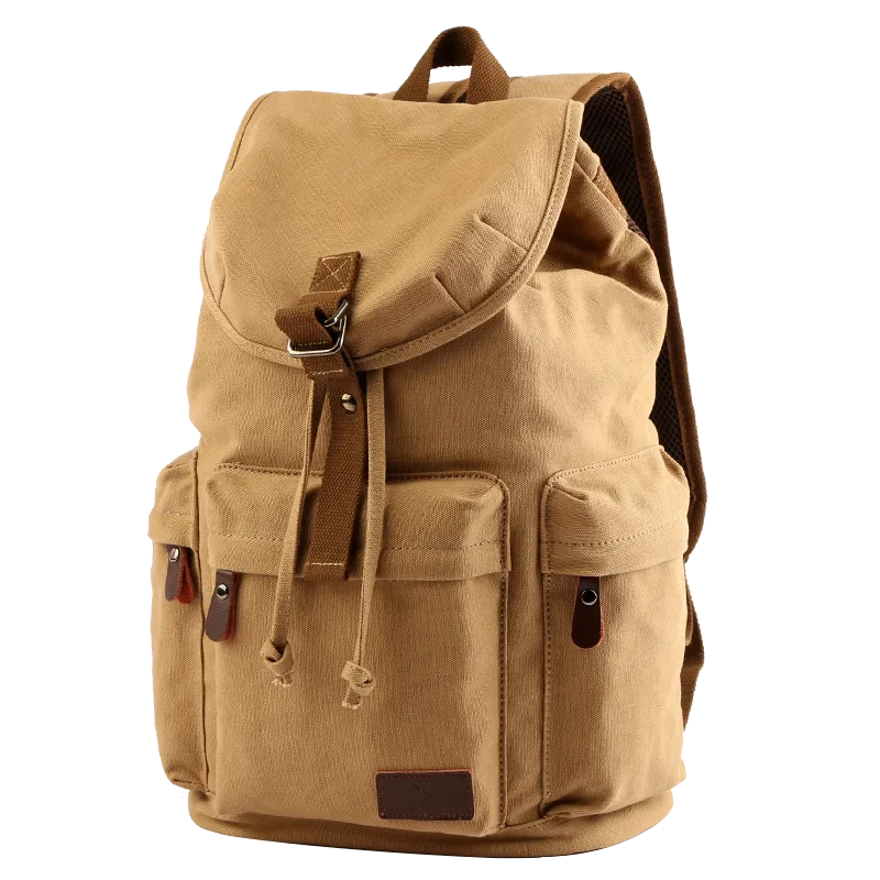 Men Vintage Canvas Large Capacity 15.6inch Laptop Casual Bag For Commuter Travel Premium Durable Unsex Mochila