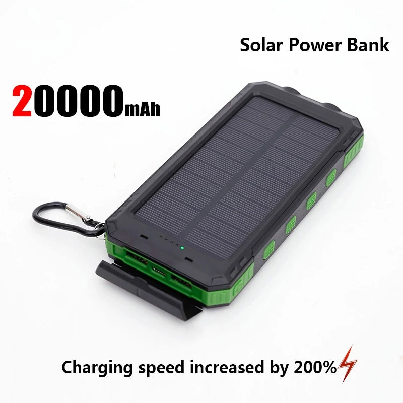 ONEPLUS Solar-Powerbank (verschiedene Größen) – mit LED-Licht, Kompass