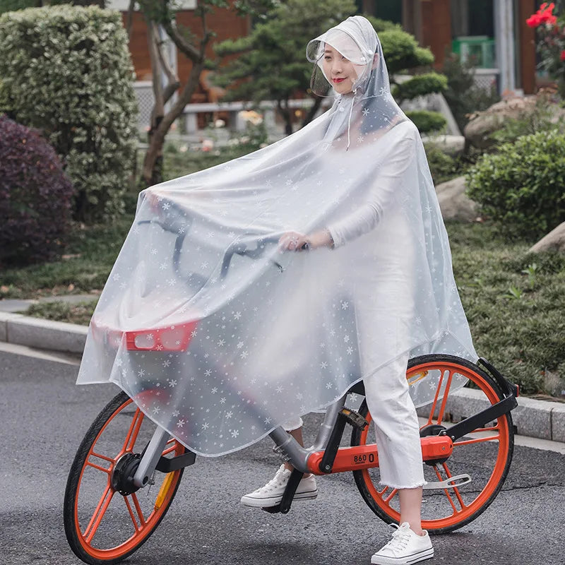 3XL Transparent Bicycle Motorcycle Raincoat Windproof Rain Poncho Impermeable Outdoor Thicken Clear Raincoat