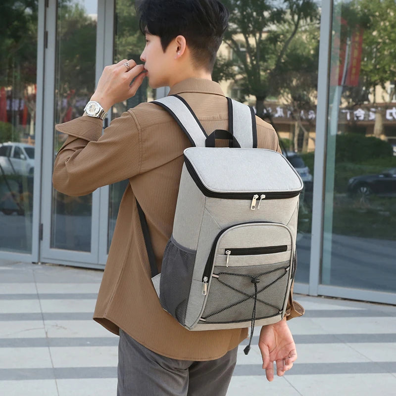 Large-capacity thermal insulation backpack,portable and thickened refrigerated backpack,suitable for outdoor beaches and camping