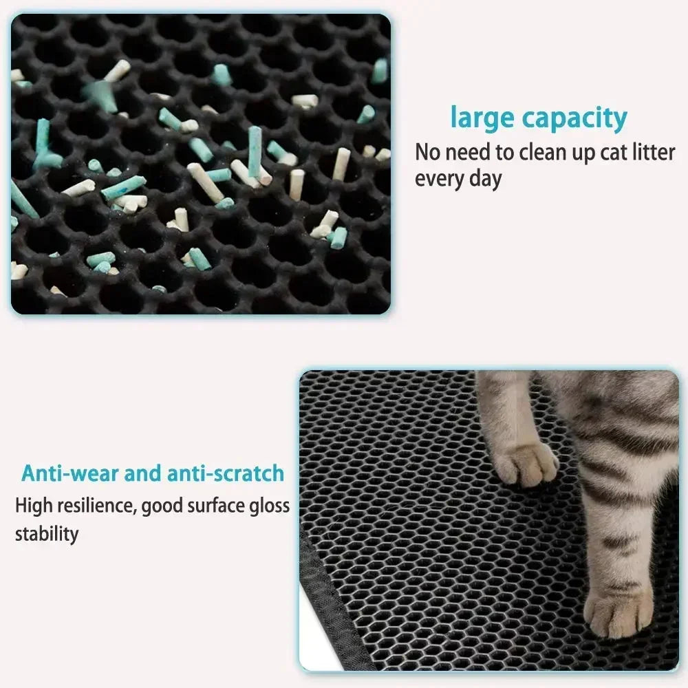 Doppellagige Katzenstreu-Matte aus EVA – wasserdicht, weich & kratzfe