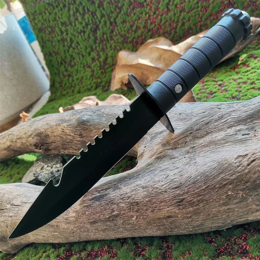 Outdoor Straight Knife - Tactical Survival Tool Self-Defense Hunting Camping Bushcraft Fixed Blade Knife