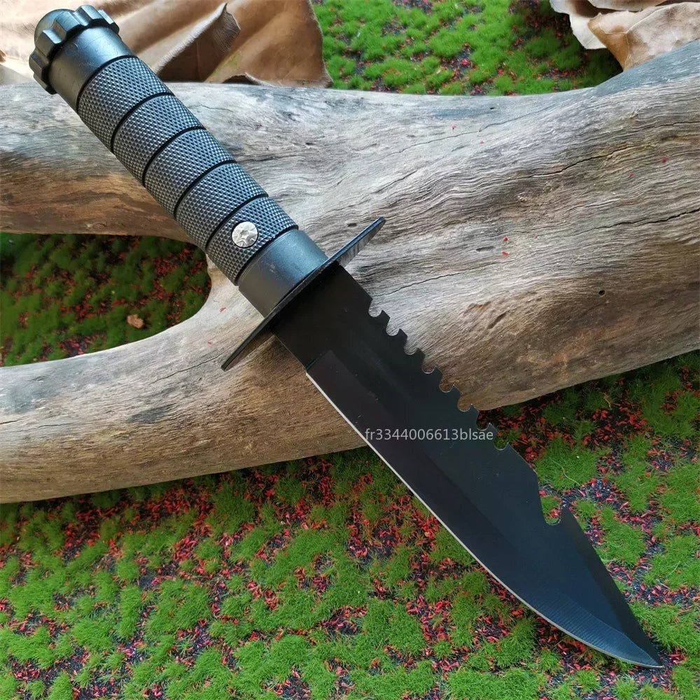Outdoor Straight Knife - Tactical Survival Tool Self-Defense Hunting Camping Bushcraft Fixed Blade Knife