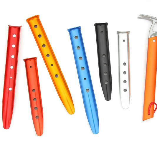 10er-Set Zeltheringe mit Ösen – 31 cm Aluminium (für  weiche Böden)