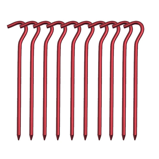 10er-Set Aluminium-Zeltheringe mit Haken – 18 cm