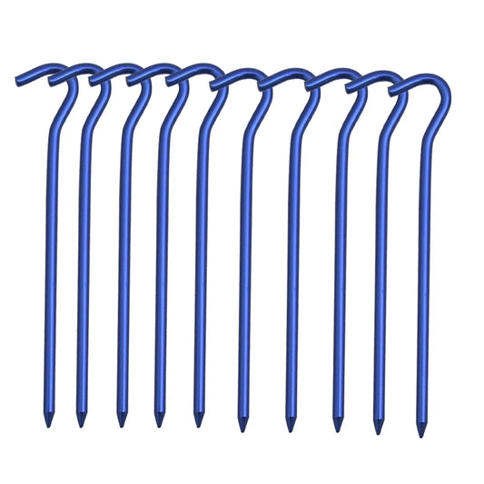 10er-Set Aluminium-Zeltheringe mit Haken – 18 cm