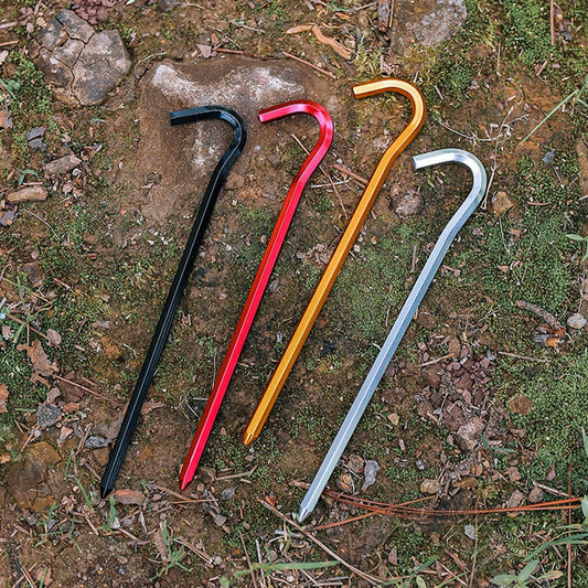 12Pcs Tent Stakes 18cm Garden Stakes Aluminum Alloy Metal Tent Spikes Outdoor Tent Nails for Outdoor Camping Canopy