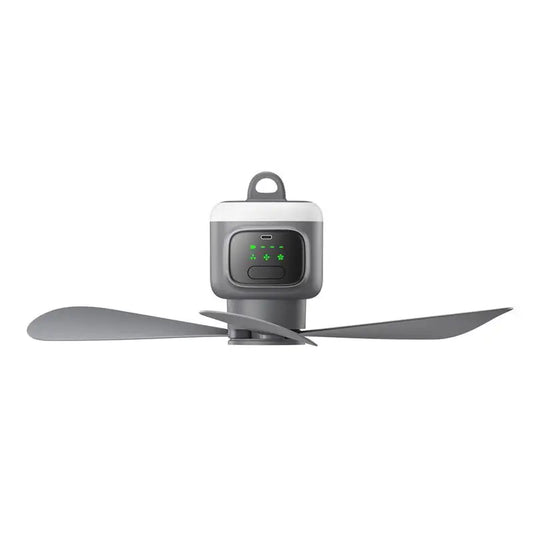 Akku-Deckenventilator mit Fernbedienung & LED – für Camping, Zelt & Zuhause