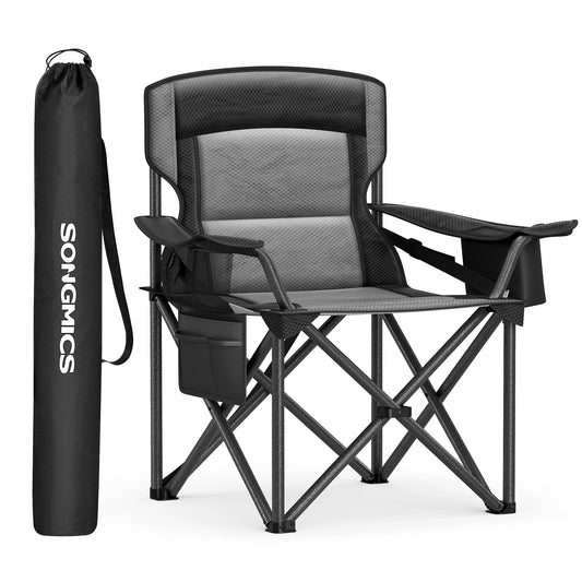 ONGMICS Faltbarer Campingstuhl – Extra Breit, Gepolstert & Mit Kühltasche | 205 kg Tragkraft