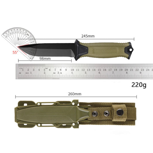 Outdoor Survival Messer – 9,8 cm D2-Klinge | Taktisches Campingmesser