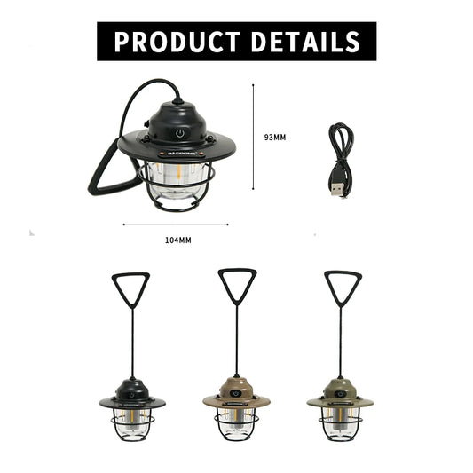 PACOONE Retro Portable Camping Lantern