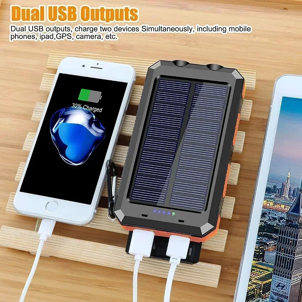 ONEPLUS Solar-Powerbank (verschiedene Größen) – mit LED-Licht, Kompass